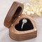 Engagement Proposal Ring Box Secret Slim Hidden Wooden Heart Shaped Engraved Jewelry Storage Ring Case Ring Bearer Box Ring Holder for Wedding Ceremony (The adventure begins)